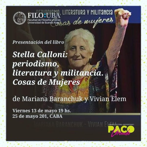Presentación del libro «Stella Calloni» en el CC Paco Urondo