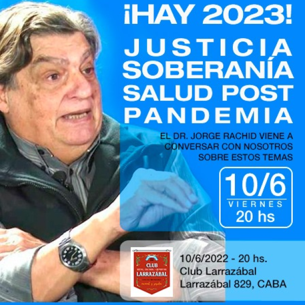 Hoy: Conversatorio con Jorge Rachid en Club Larrazábal